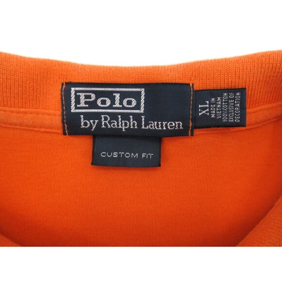 Polo Ralph Lauren Polo Shirt XL Orange Custom Fit Green Pony Logo Short Sleeve - Picture 4 of 15